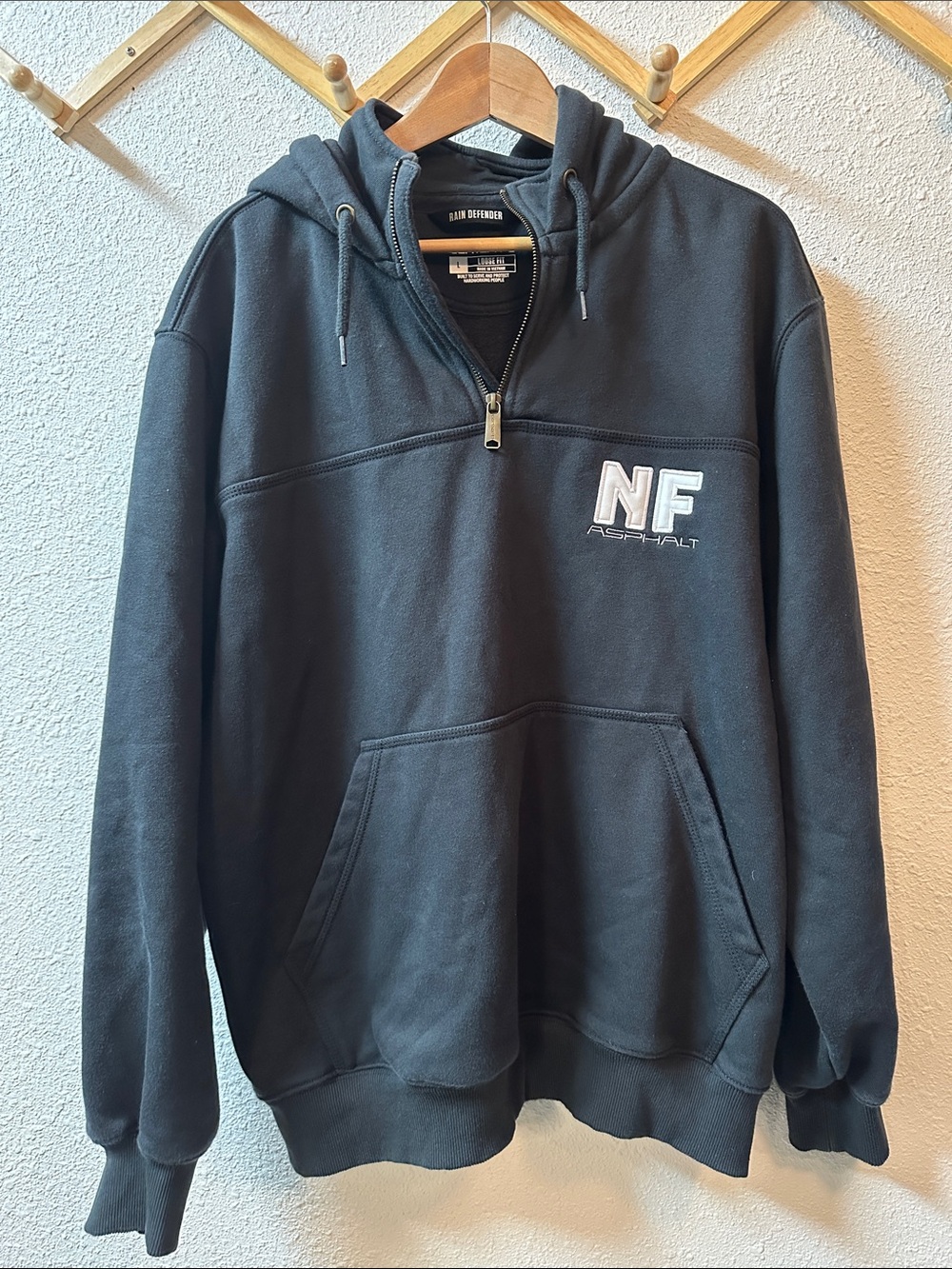 🍄🟫 Carhartt 100617 Paxton Rain Defender Heavyweight 1/4 Zip Hoodie Black L